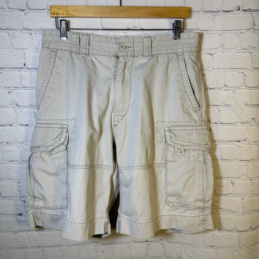 Polo Ralph Lauren Mens Tan Khaki Cargo Shorts Classic Chino Cotton‎ Size 32